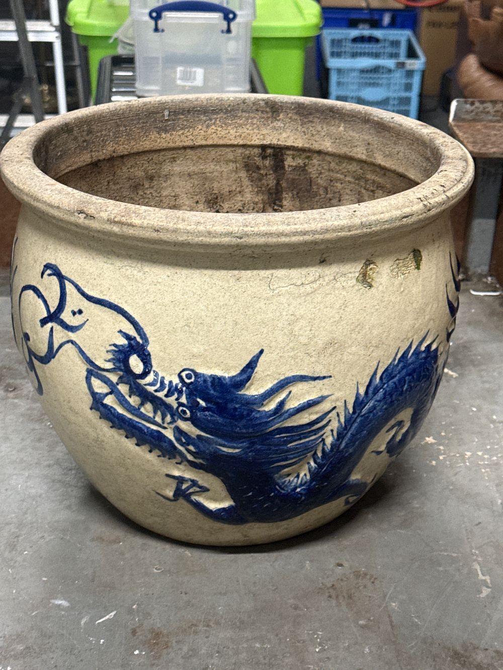Lot 152: Large Ceramic Dragon Theme Garden Planter