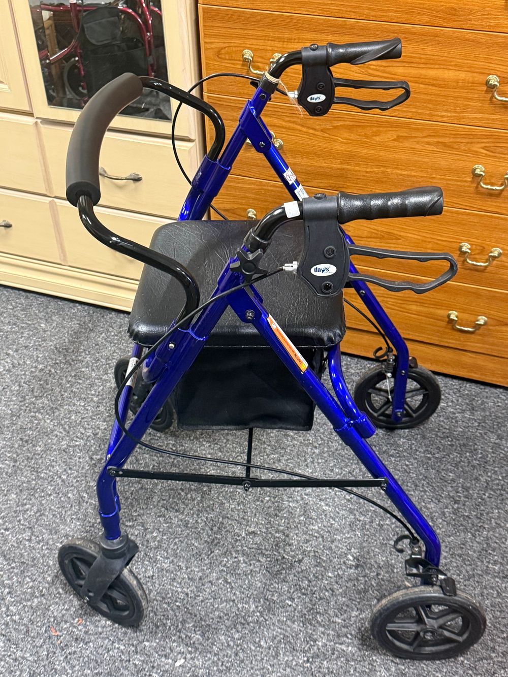 Lot 168: A Days Blue Metallic Four-Wheeled Aluminium Rollator Walker