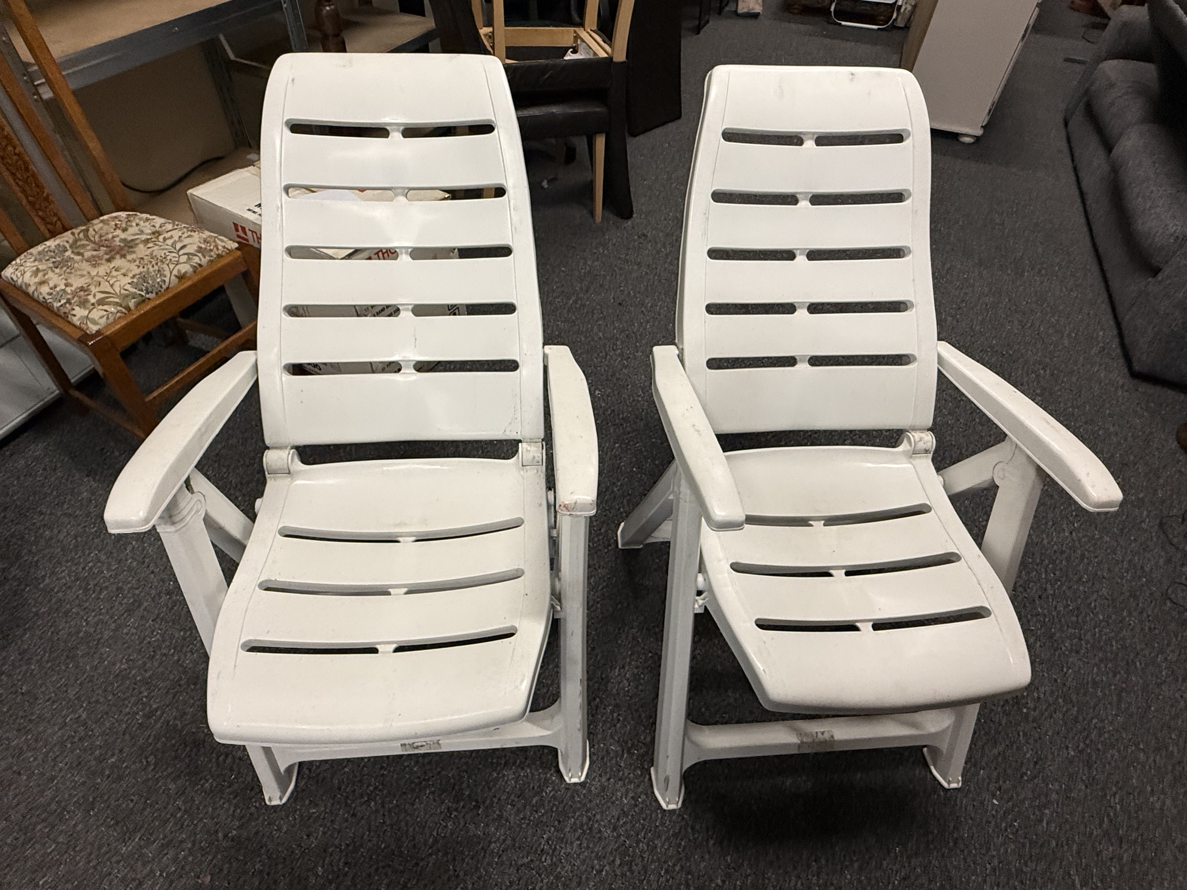 A Pair of Kettler Tiffany Multi-Position Folding Garden Armchairs