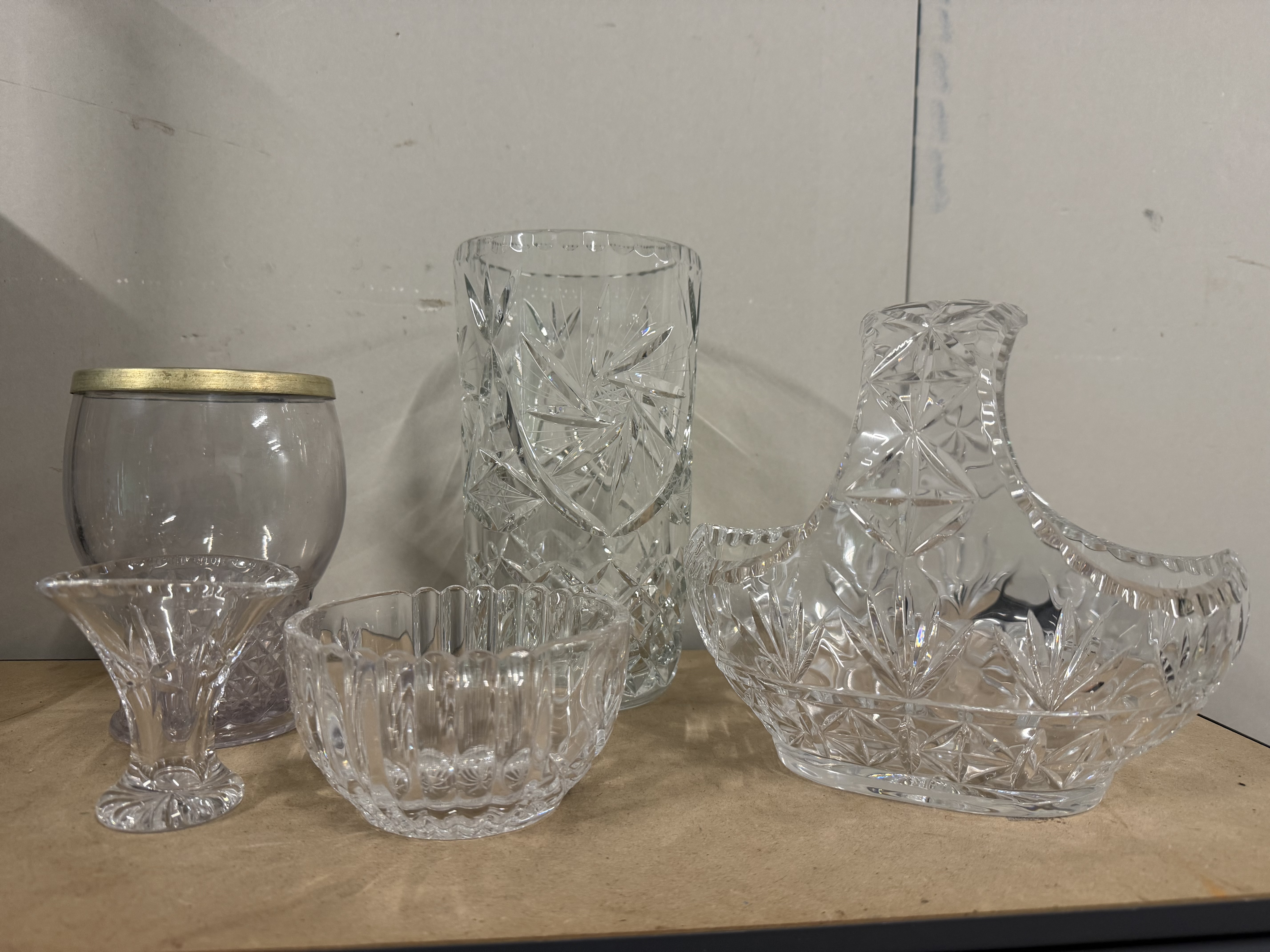 A Collection of Assorted Cut Crystal and Decorative Glassware