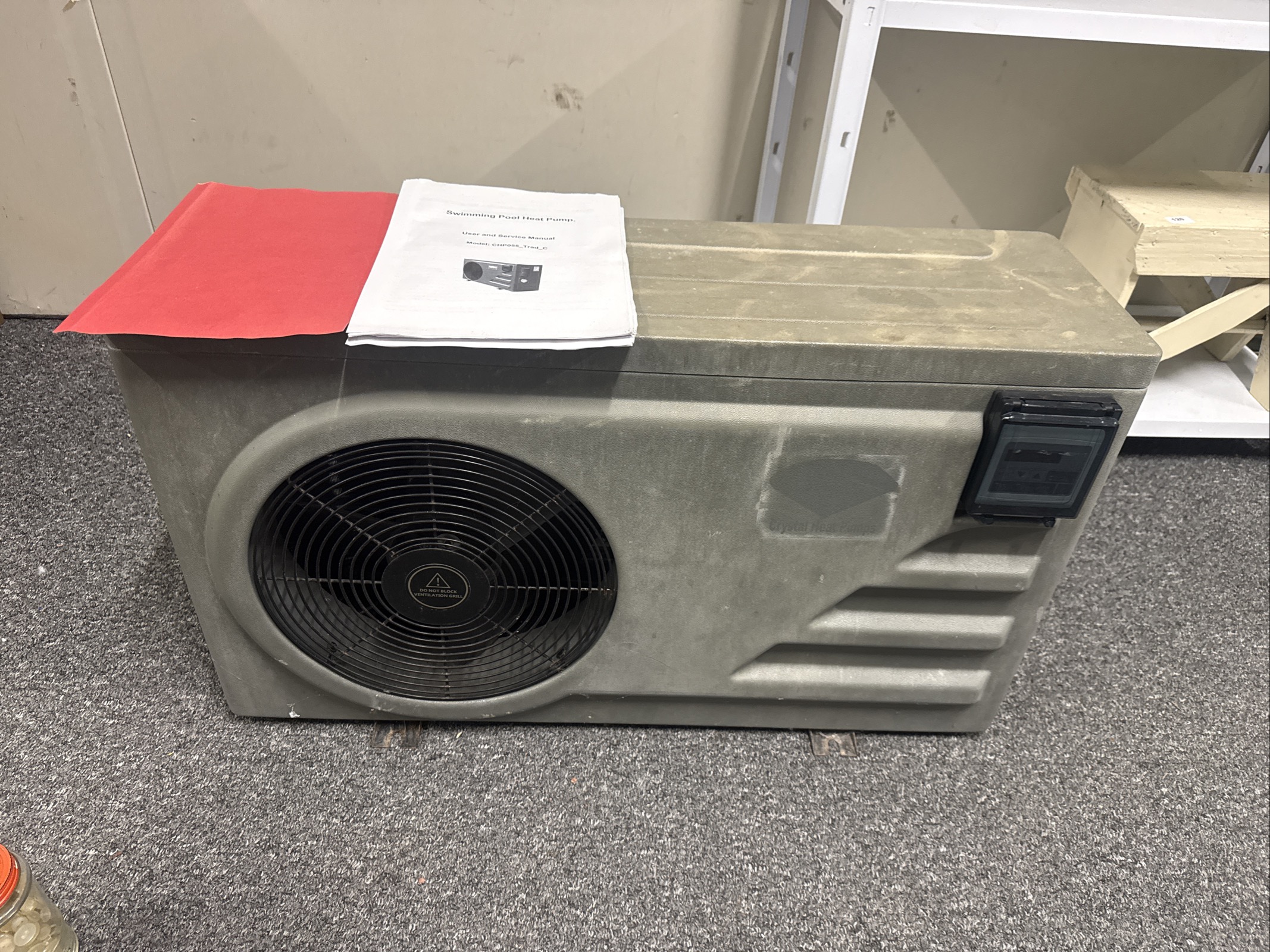 A contemporary Crystal Heat Pumps swimming pool heat pump model CHP055