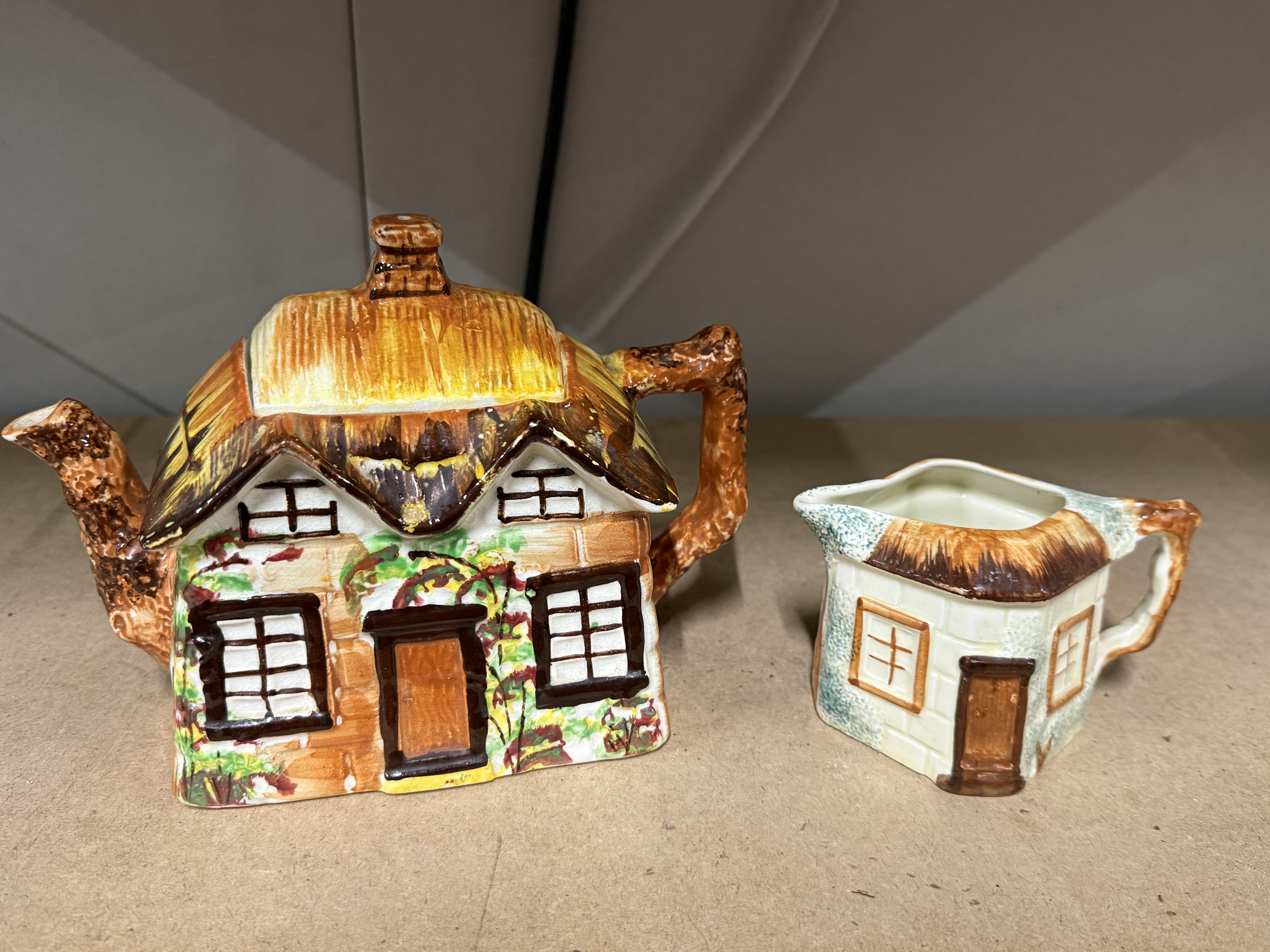 Price Kensington Ye Olde Cottage ware teapot and matching cream jug
