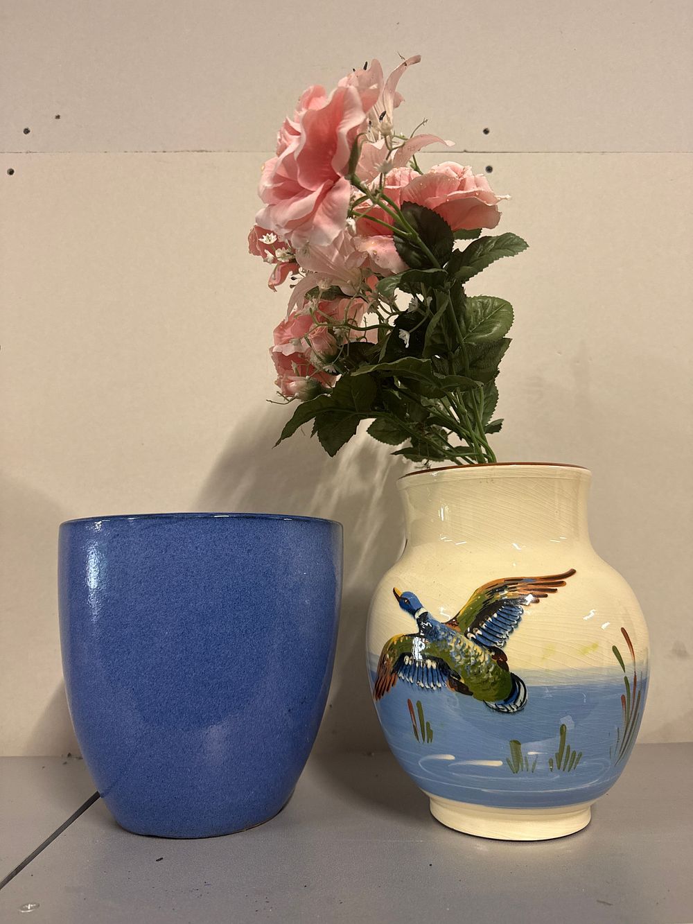 Lot 152: Two ceramic items including a Penzance Pottery mallard vase