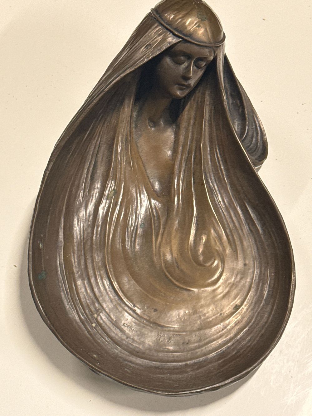 Lot 162: An Art Nouveau style bronzed resin pin tray inspired by Gustav Gurschner