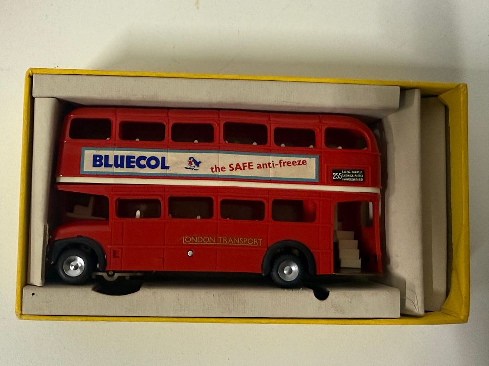 Lot 176: Tri-ang Minic Motorways M.1545 London Transport Bluecol Double-Decker Bus