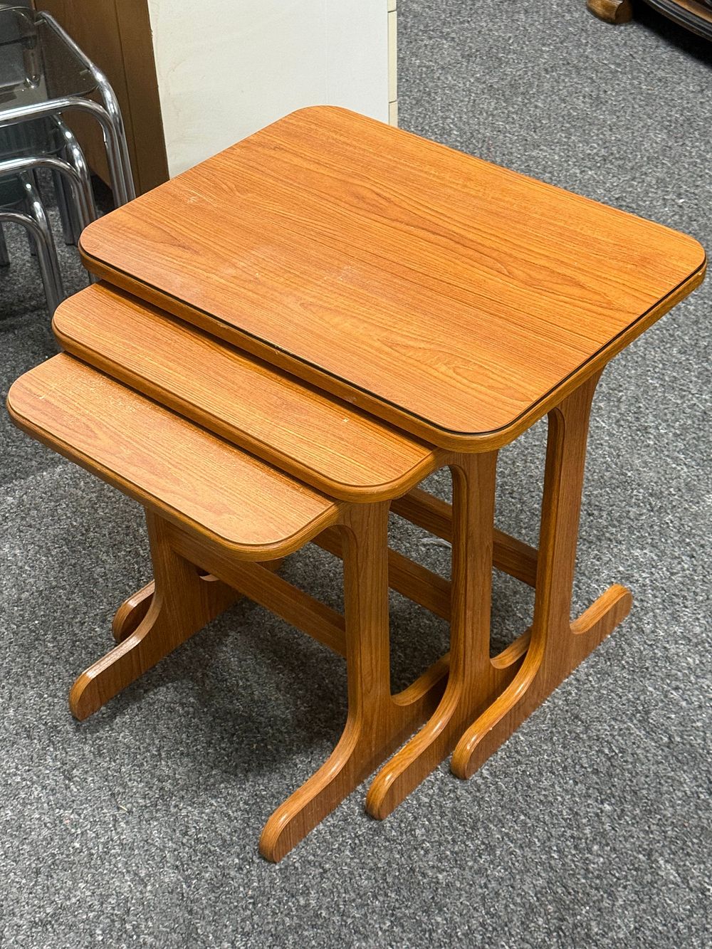 Lot 193: A Trio of Mid-Century Teak Nesting Tables