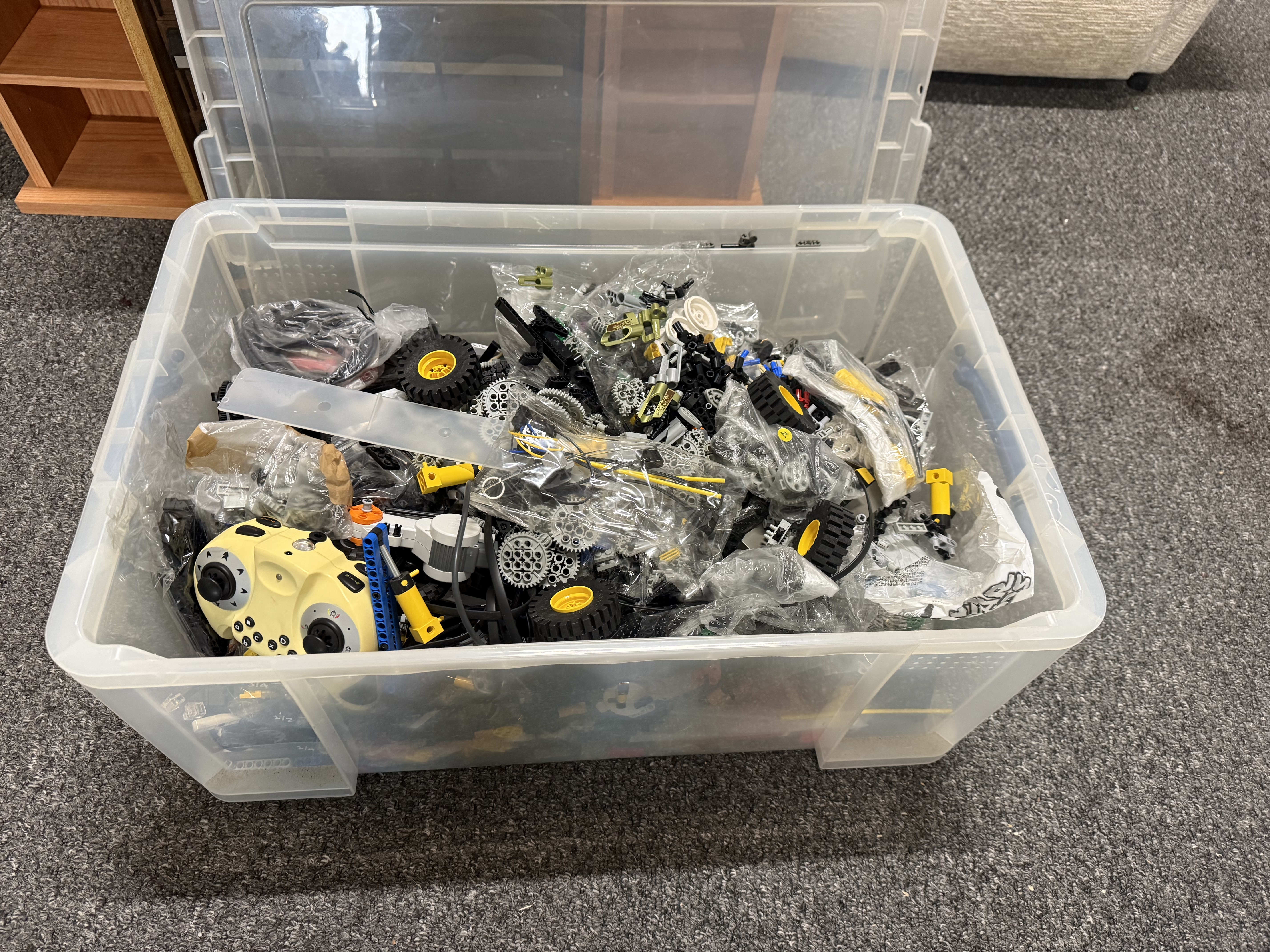 A Large Collection of LEGO Technic Parts including Electronic Components