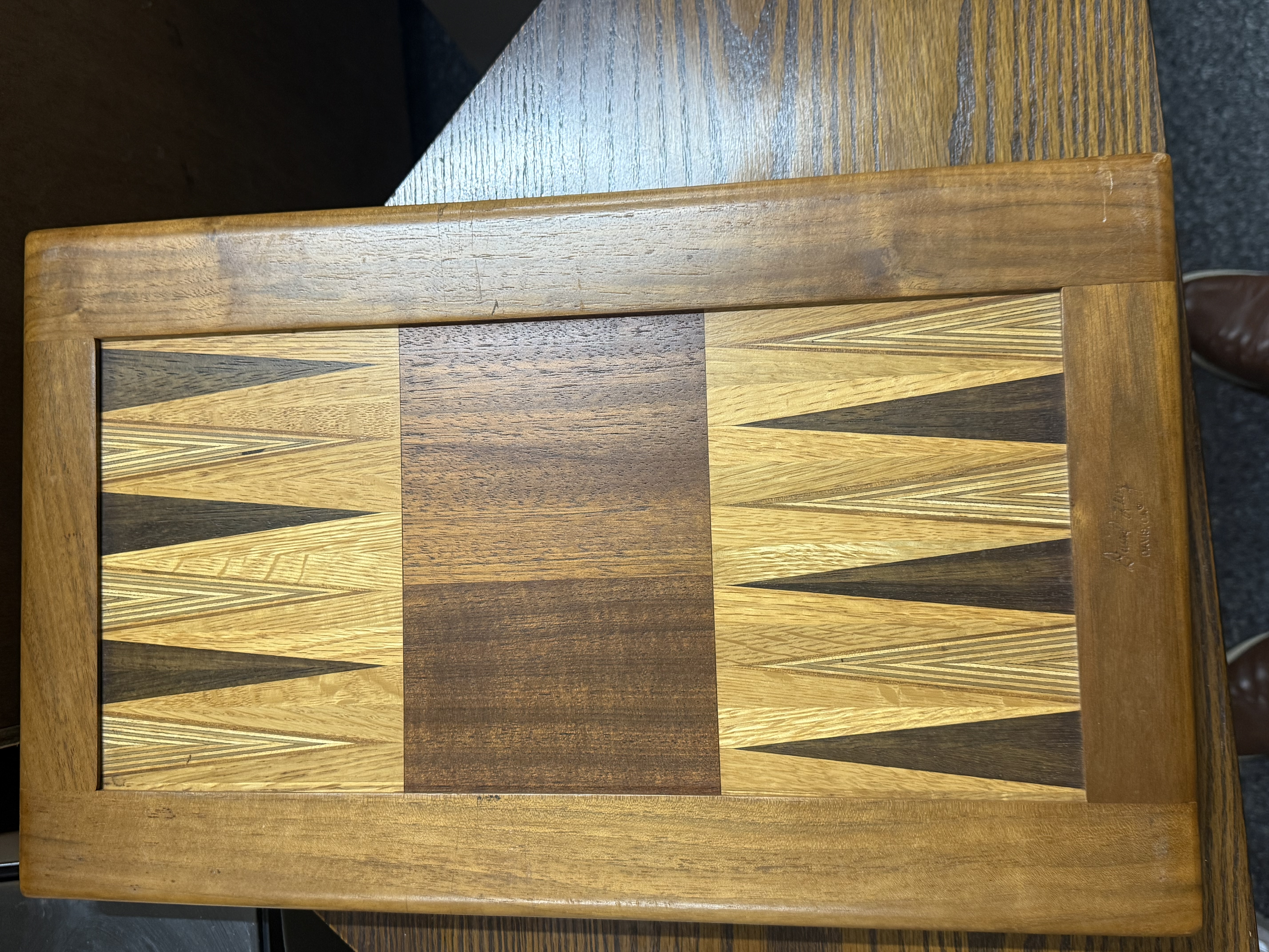 David Adley Artisan Handcrafted Folding Backgammon Set with Checkers