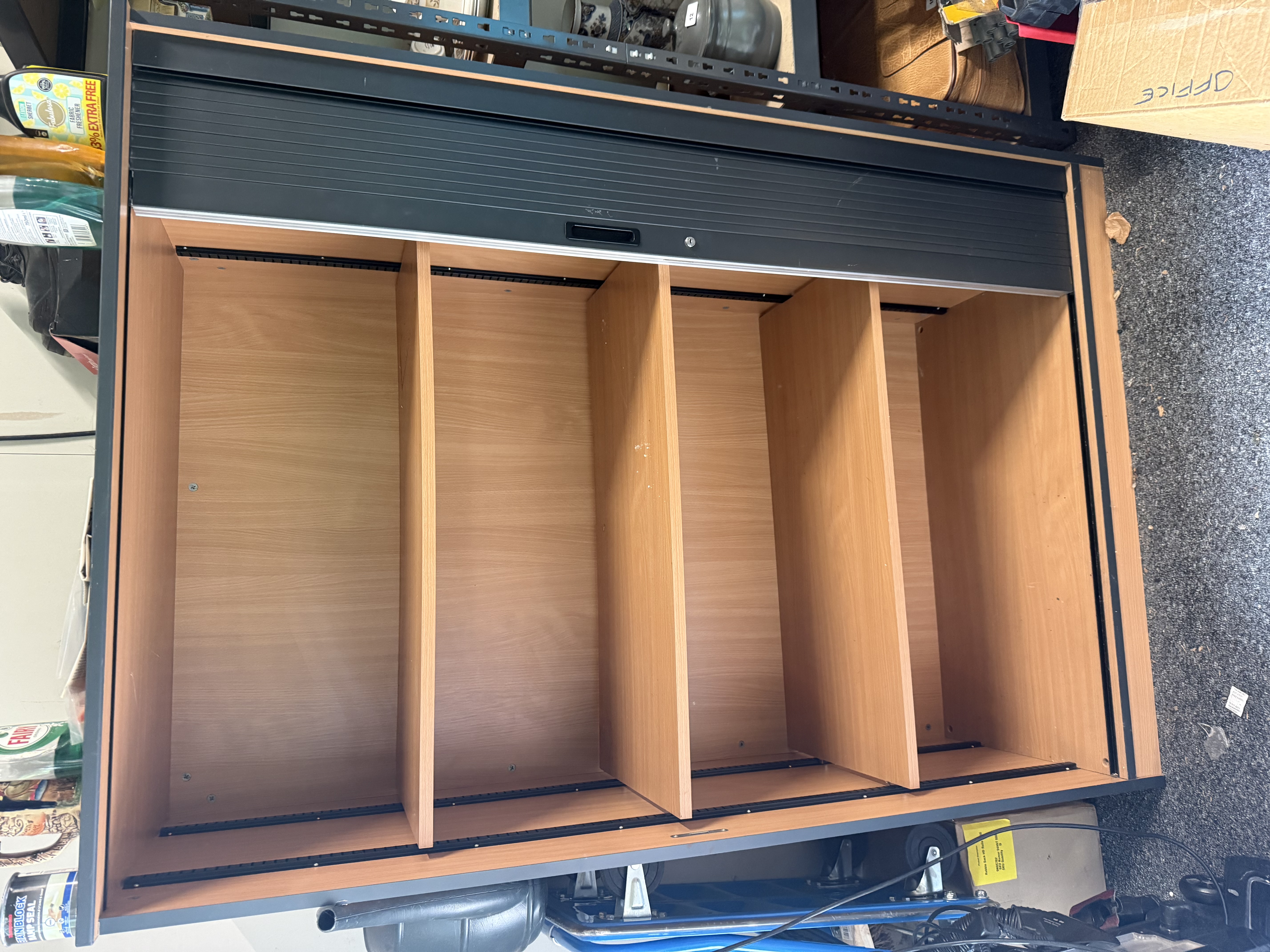 Large Shelved Tambour Cabinet