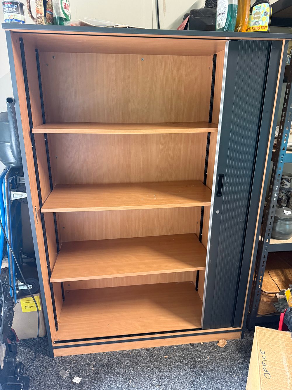 Lot 241: Large Shelved Tambour Cabinet