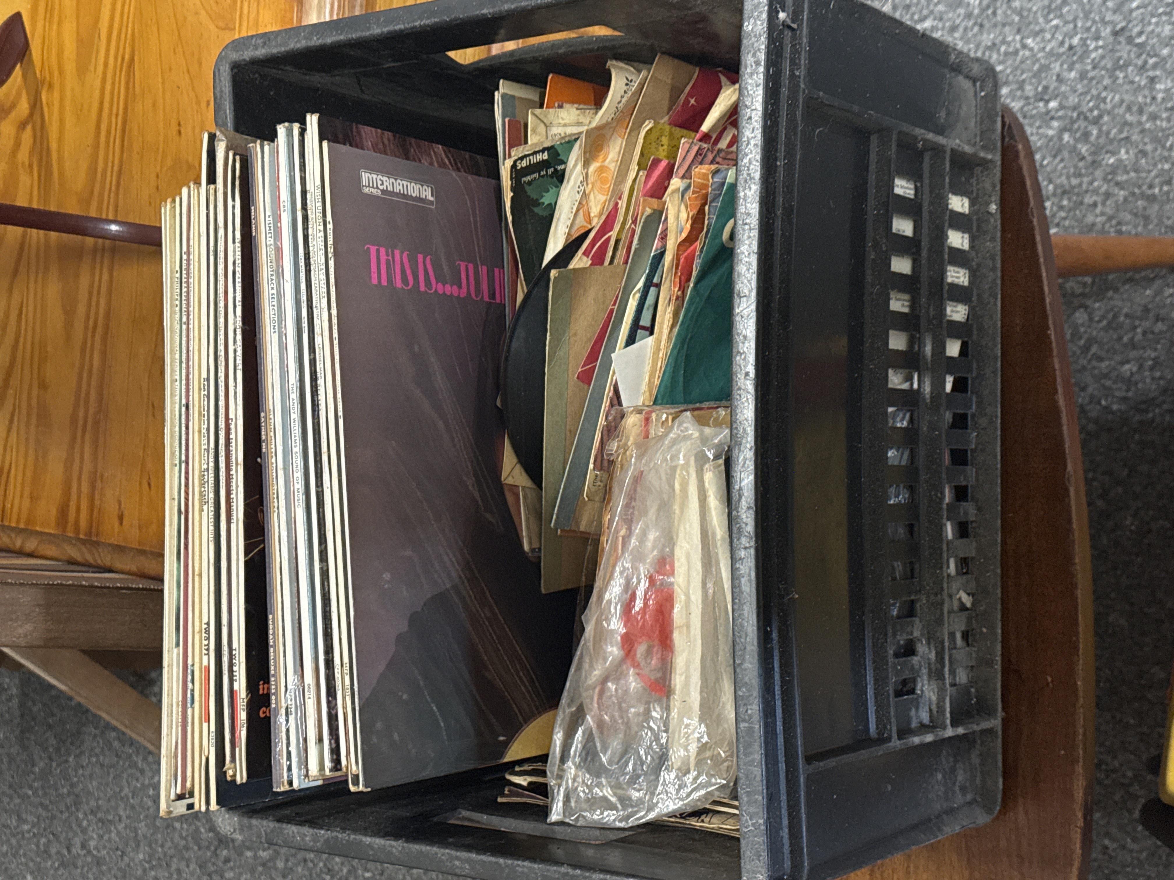 Box of LPs and Singles