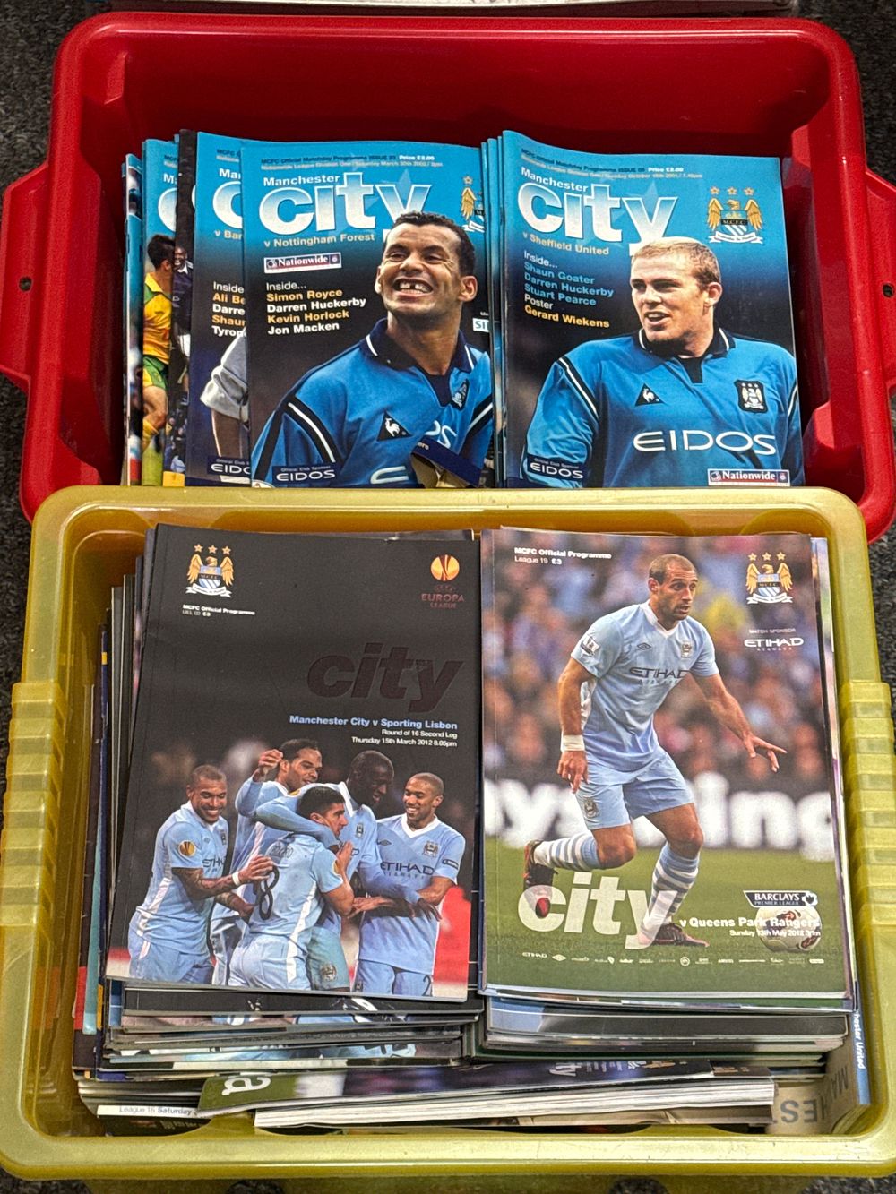 Lot 200: A large collection of Manchester City official matchday football programmes