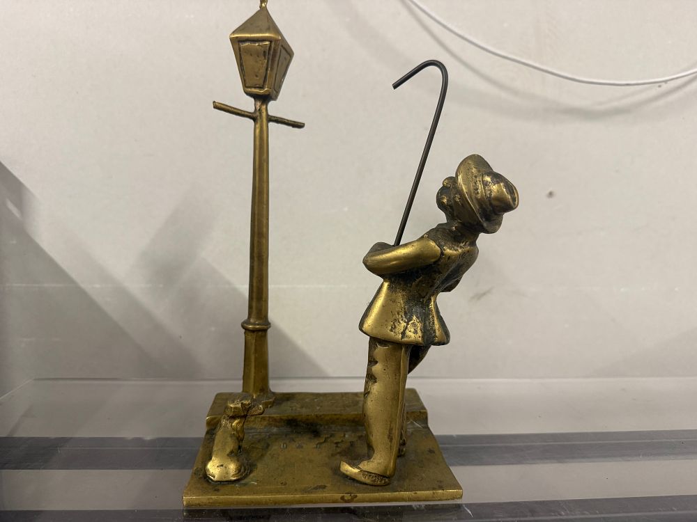 Lot 37: Vintage Cast Brass Figurine of a Man and Dog