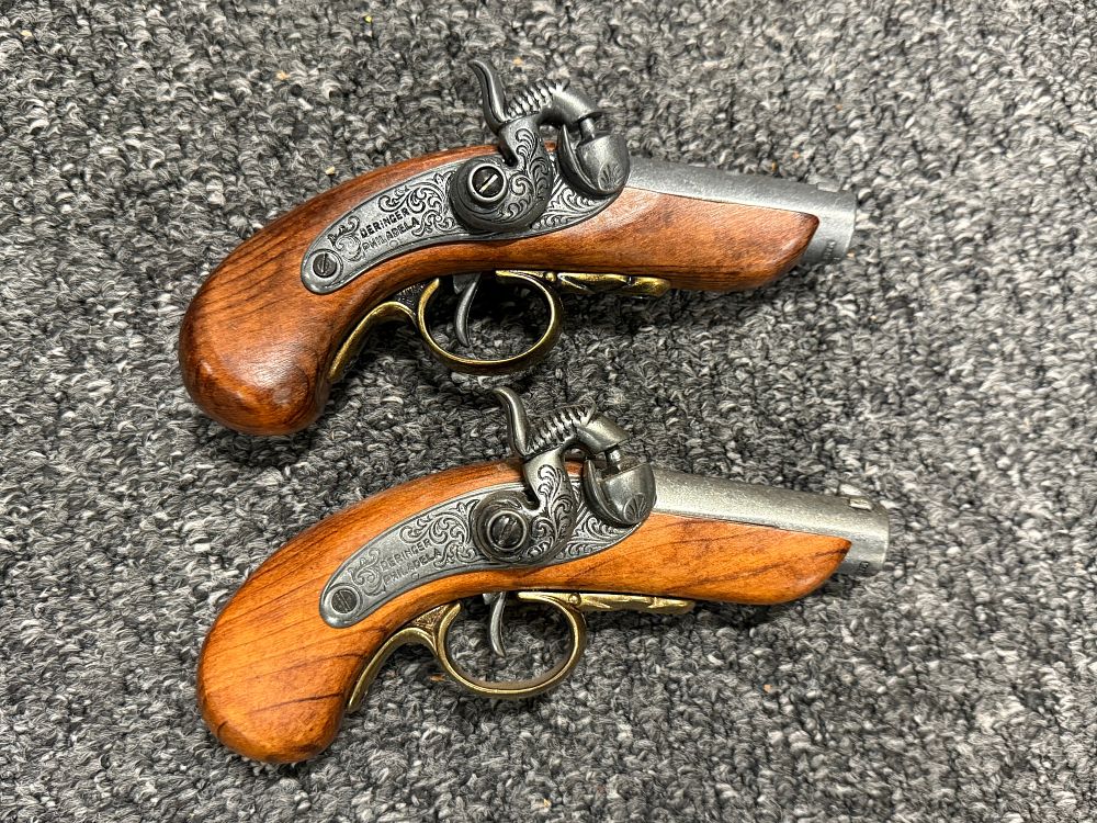 Lot 83: Denix Philadelphia Replica Percussion Pocket Pistols with 2 Inch Barrels