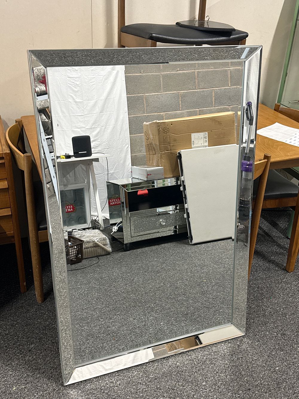 Lot 99: A contemporary large rectangular wall mirror
