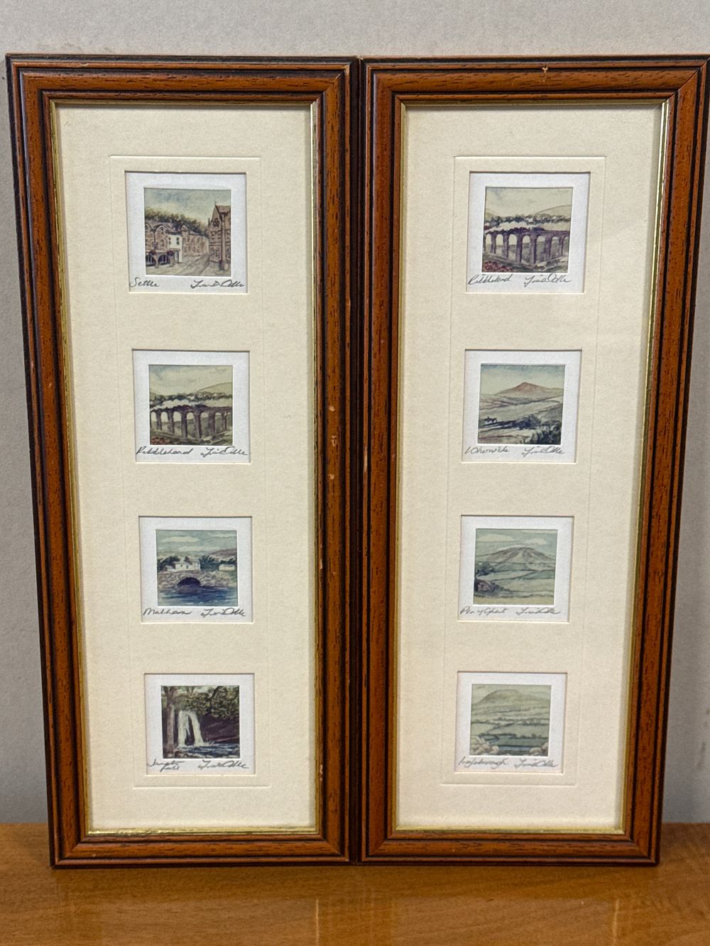 Lot 124: Frank Allen, A Pair of Framed Miniature Yorkshire Dales Watercolours