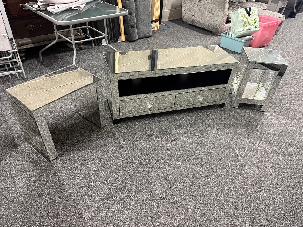 Lot 155: A Trio of Contemporary Mirrored Furniture Pieces