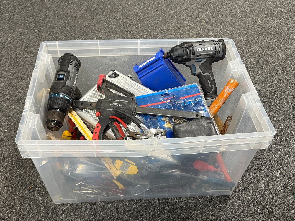 Lot 171: A Collection of Ferrex Power Tools and Workshop Hand Tools
