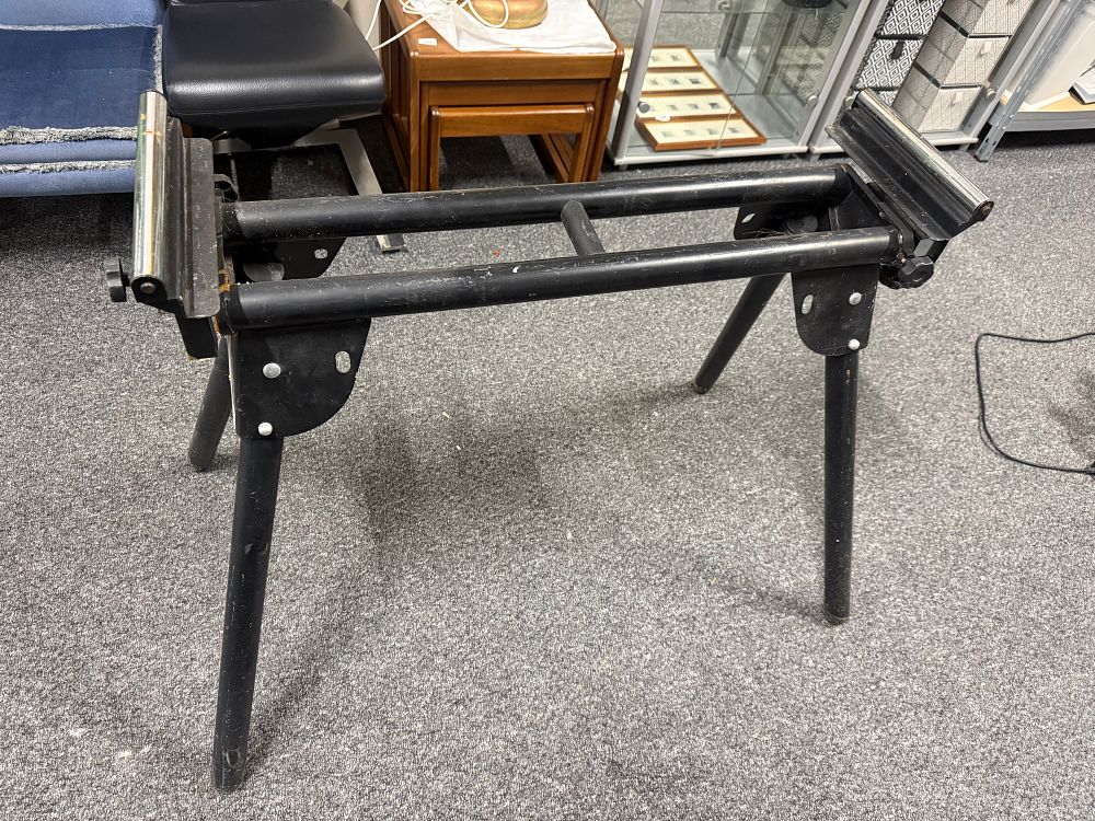Lot 178: An Evolution compact folding mitre saw stand with rollers