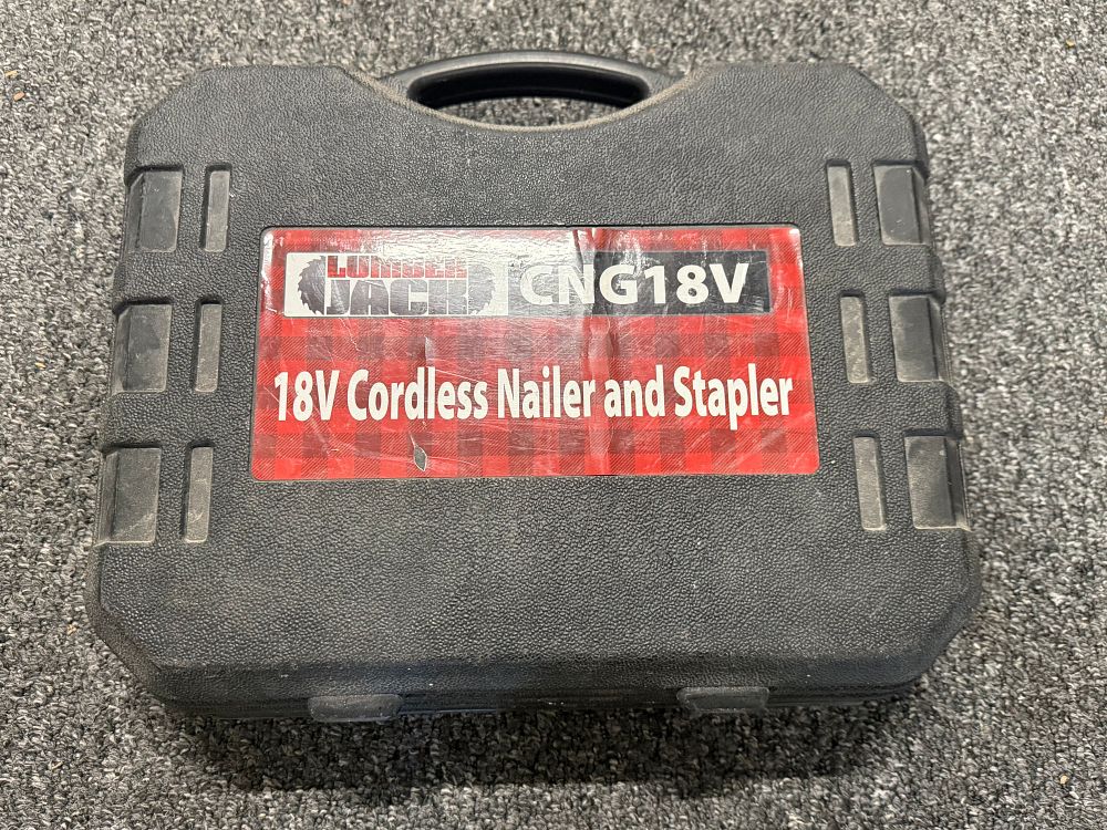 Lot 191: Lumberjack CNG18V 18V Cordless Nailer and Stapler Kit with Case