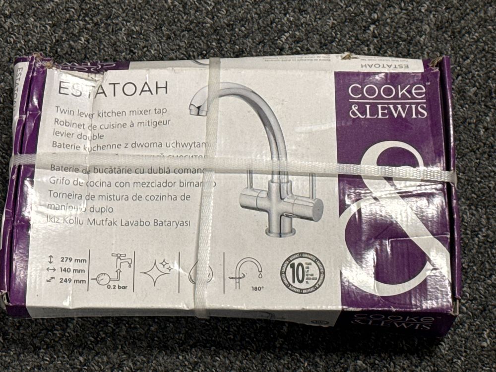 Lot 192: Cooke & Lewis Estatoah twin lever kitchen mixer tap