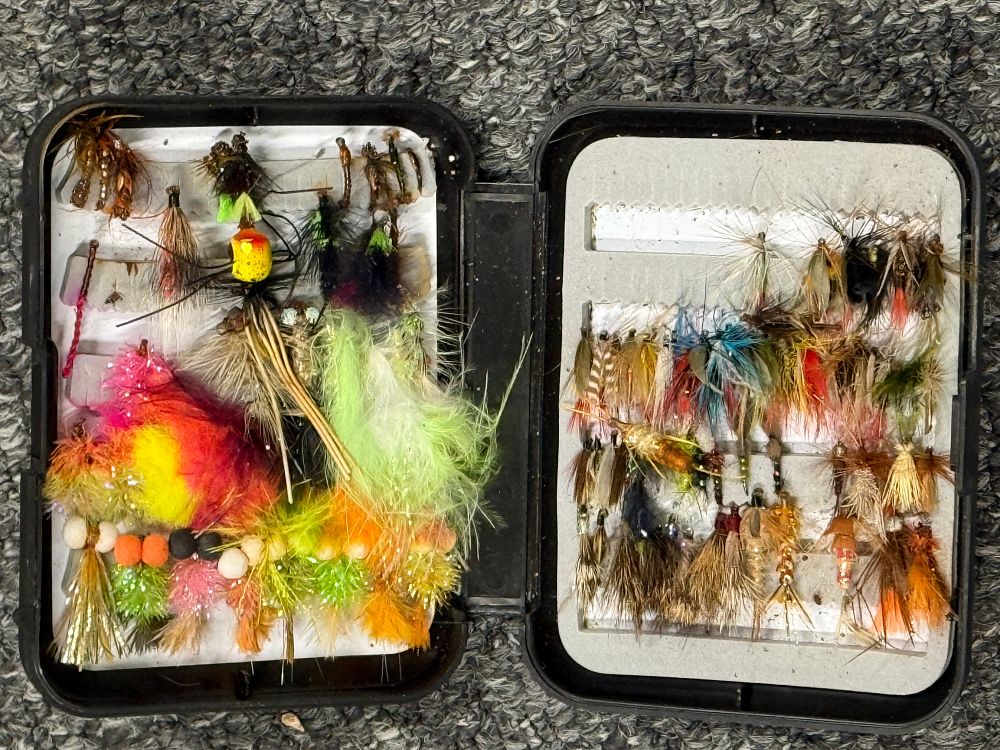 Lot 211: A collection of assorted hand-tied trout and stillwater fishing flies