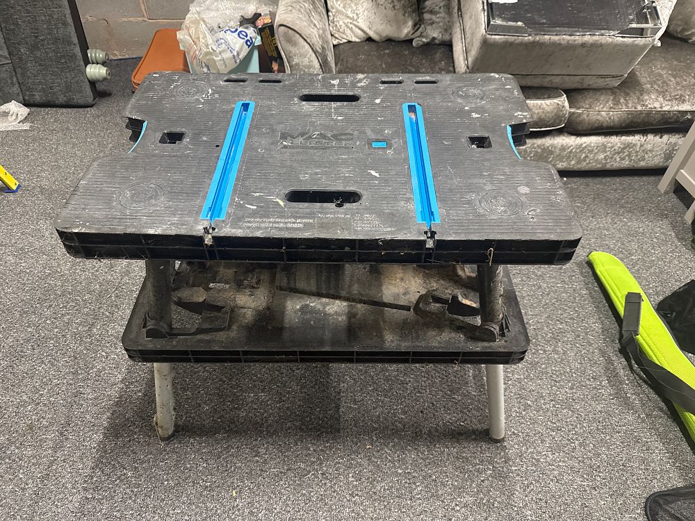 Lot 180b: A Mac Allister Portable Heavy-Duty Folding Plastic Workbench