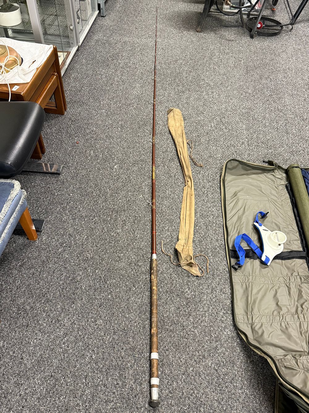 Lot 220: A Vintage Milbro Coachman Two-Piece Fibreglass Sea Fishing Rod