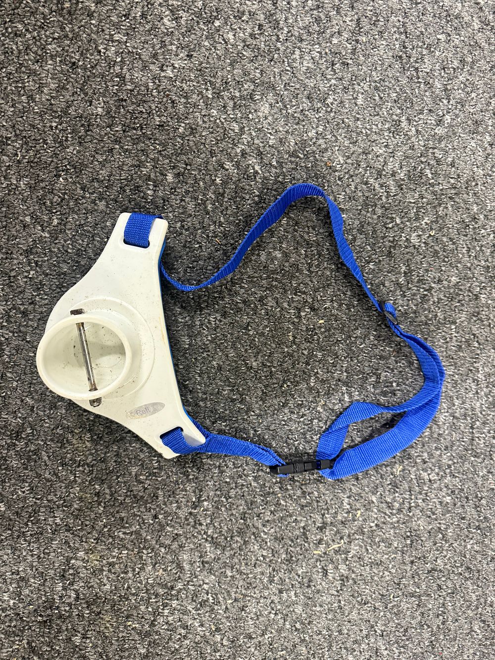 Lot 121b: A ReliX gimbal fishing fighting belt with blue webbing strap