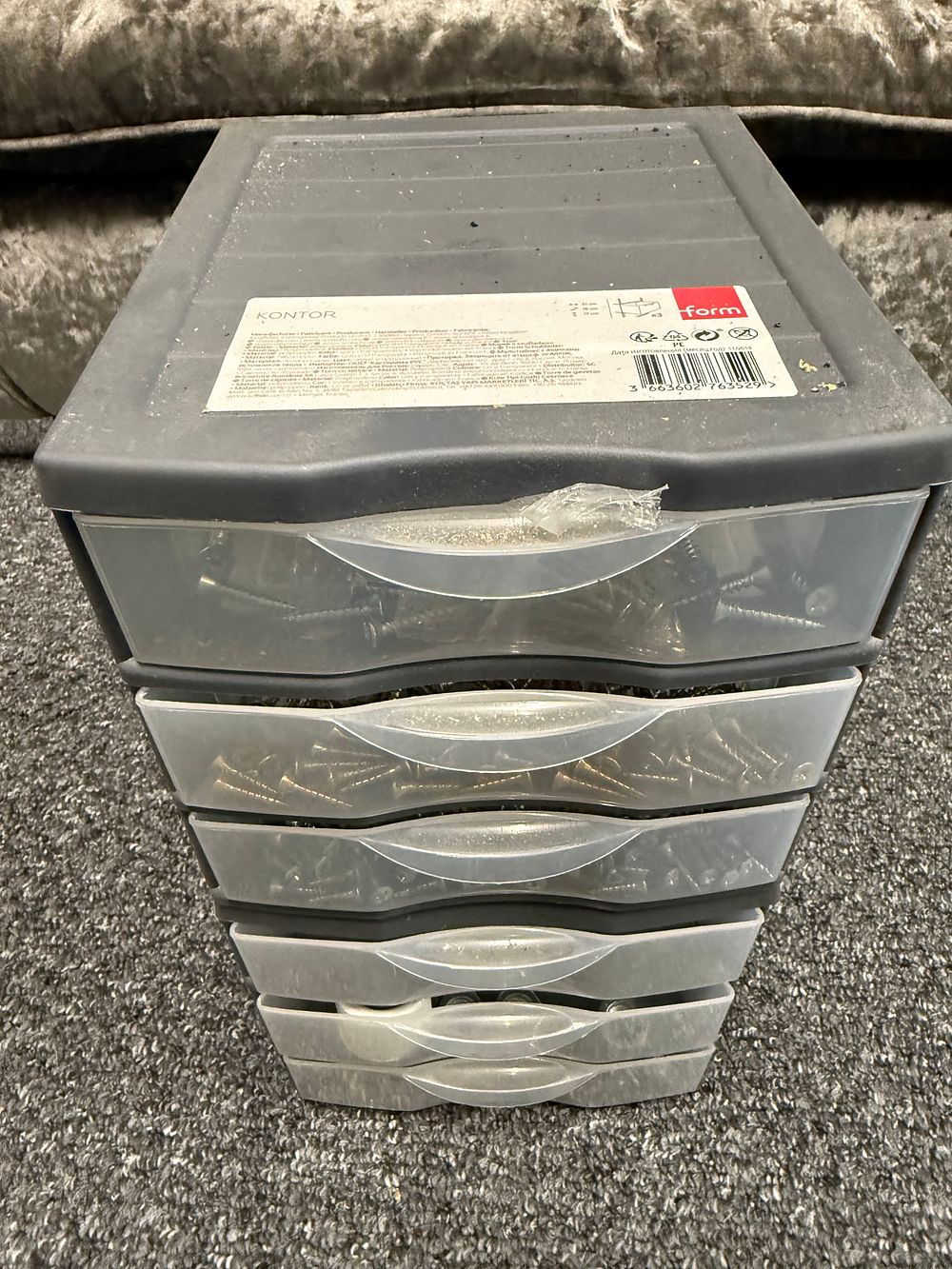 Lot 226: A Form Kontor five-drawer workshop storage unit with screws