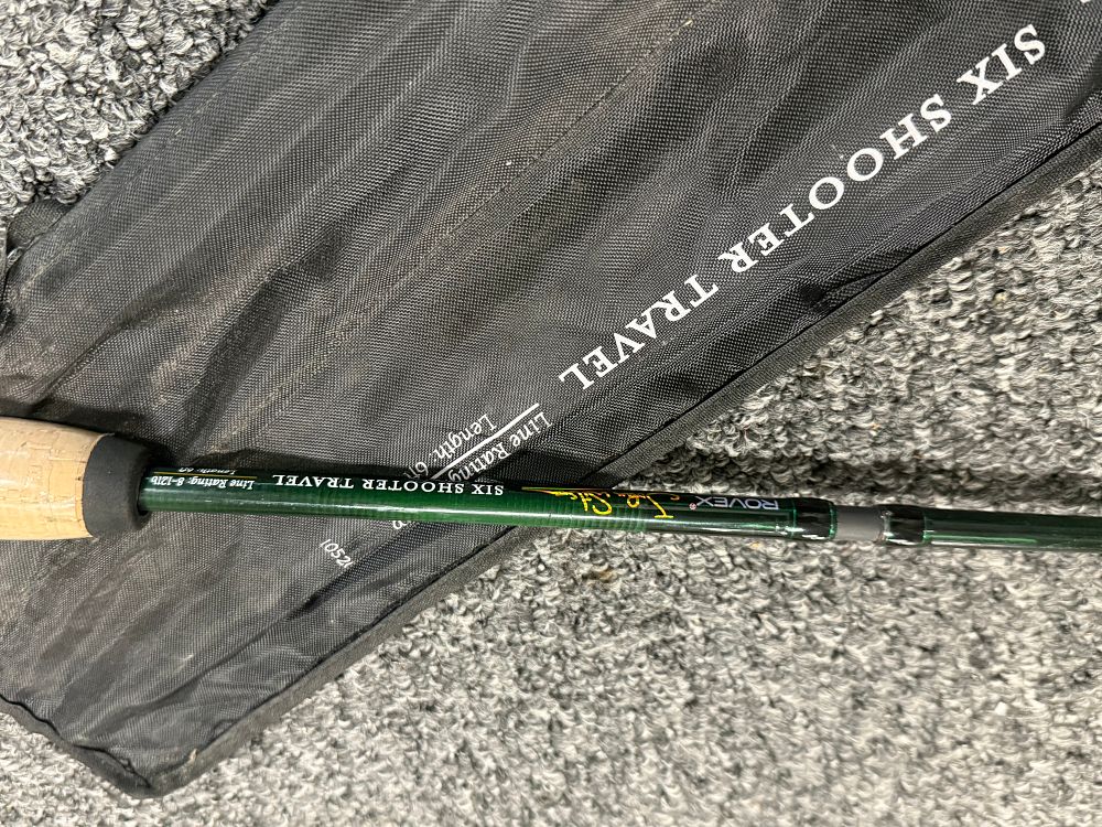 Lot 234: A Rovex John Wilson Six Shooter Travel baitcasting rod and bag