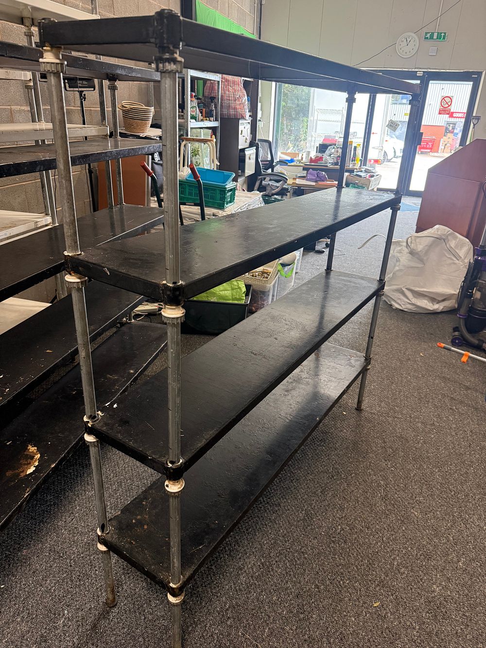 Lot 288: industrial metal adjustable shelving unit