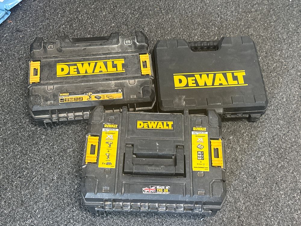 Lot 290b: Three Empty Dewalt Powertool Cases