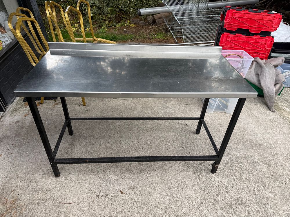 Lot 303: Stainless Steel Topped commercial kitchen prep table