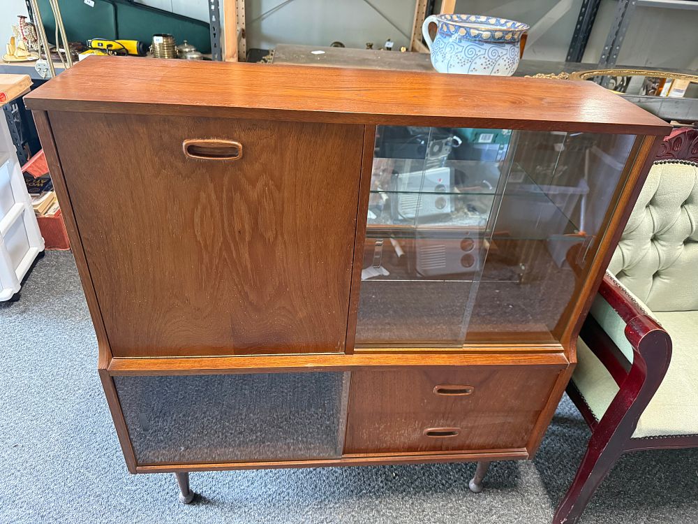 Lot 306: Mid-century teak Lyndhurst highboard by I. Donoff and Sons Ltd