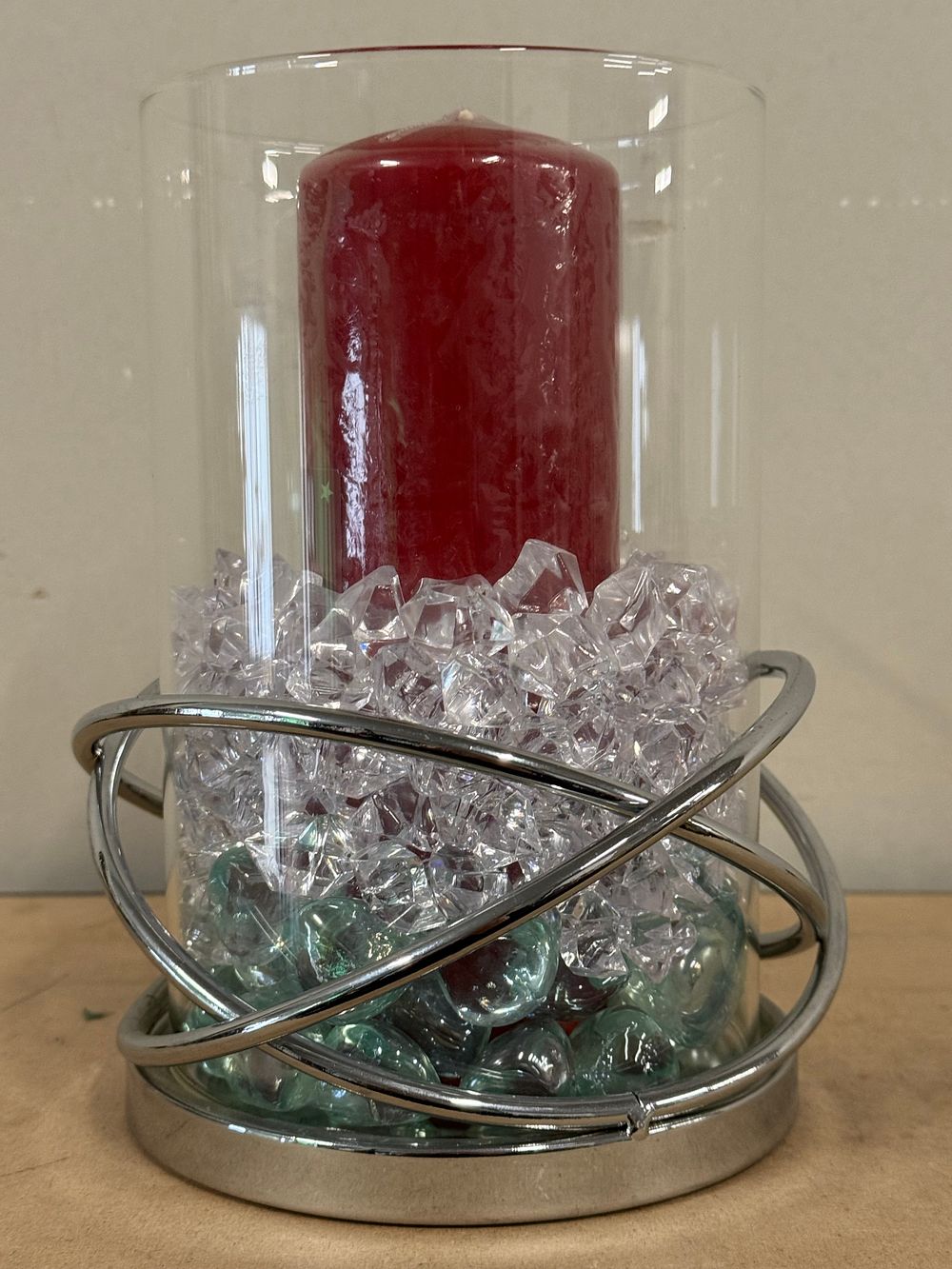 Lot 40: Silver Finish Orbital Hurricane Candle Holder