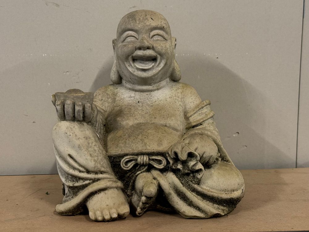 Lot 52: A large resin garden sculpture of the Laughing Buddha