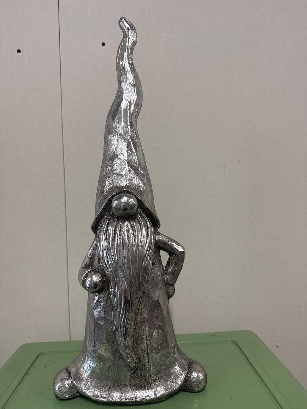 Lot 106a: A large stylized cast metallic garden gnome figurine