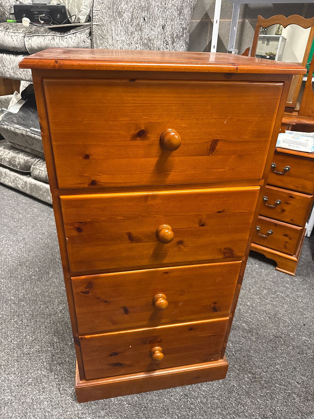 Lot 223: A contemporary pine chest of four drawers