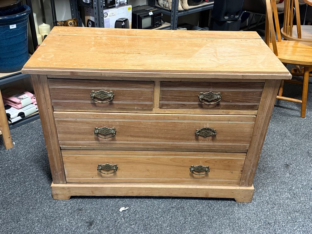 Lot 301: A Victorian pine chest of four drawers