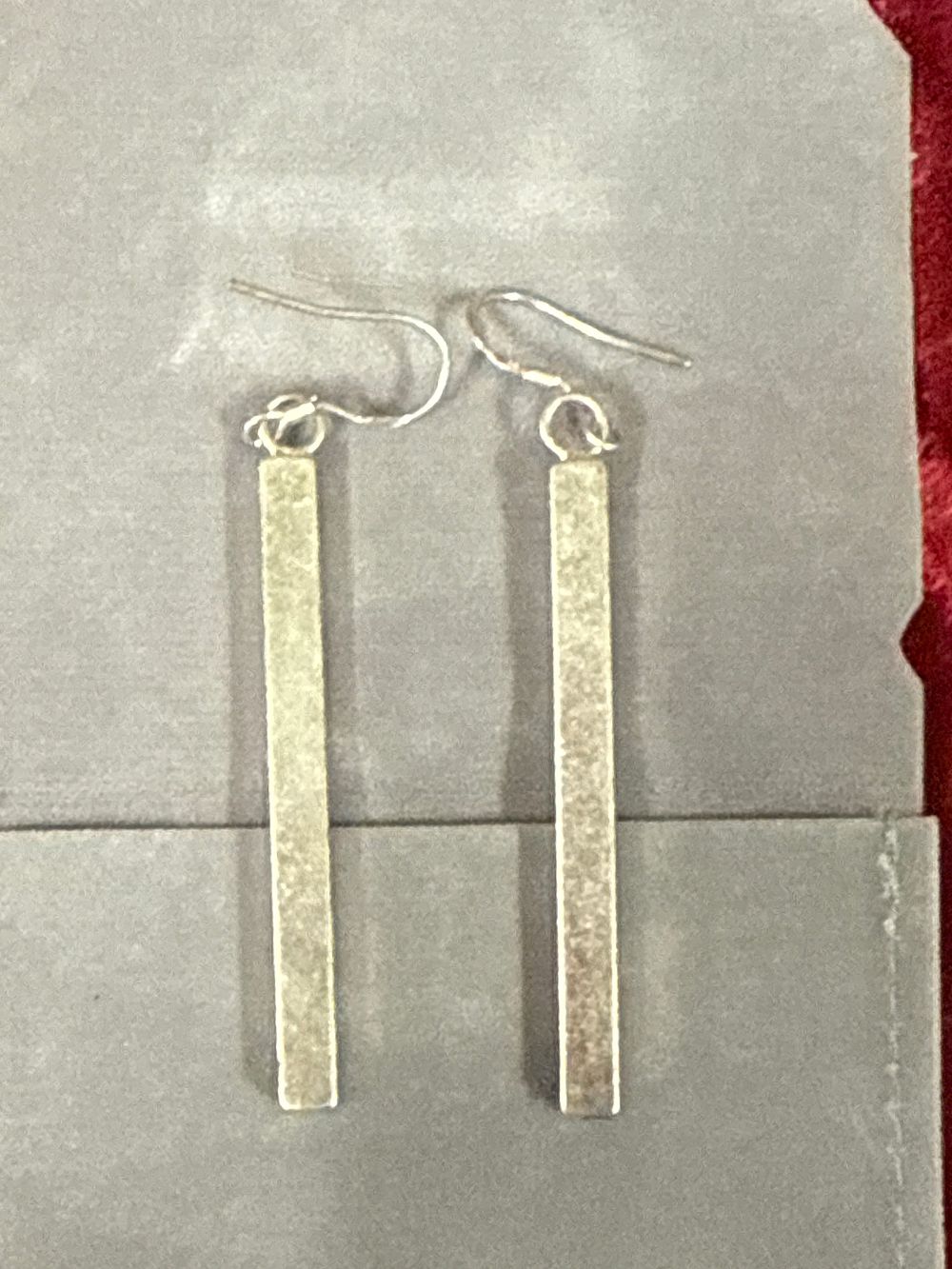 Lot 200: A Pair of Sterling Silver Textured Bar Drop Earrings 12.3 GRAMS WEIGHT