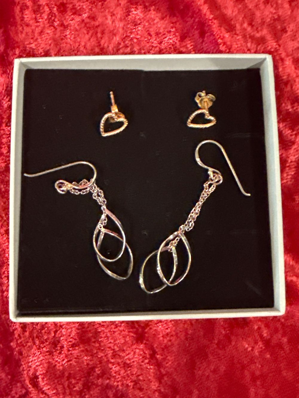 Lot 201: Two Pairs of Sterling Silver Earrings in Presentation Box