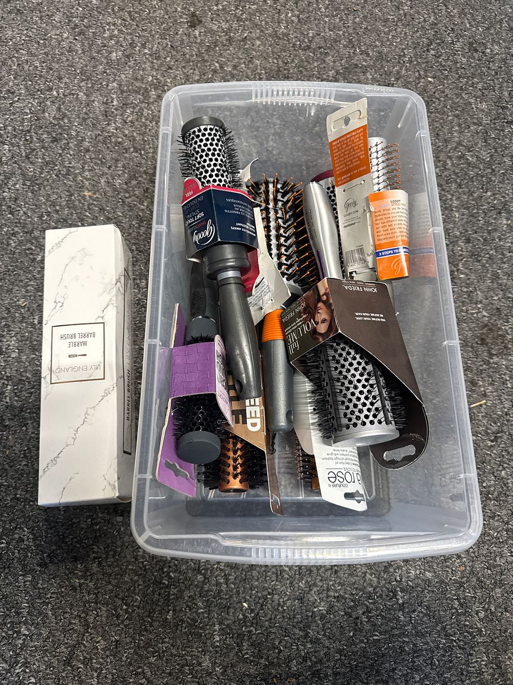 Lot 32: A Collection of Assorted Hair Styling Brushes Including Lily England and John Frieda