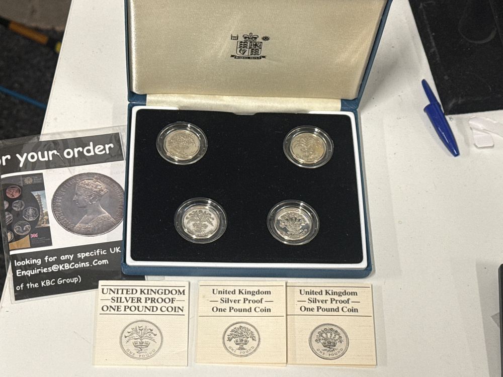Lot 54: A Collection of UK Royal Mint Sterling Silver Proof One Pound Coins