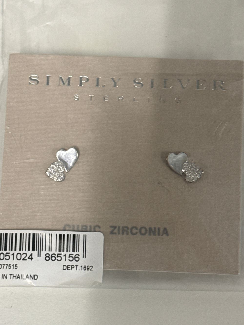 Lot 55: A Pair of Simply Silver Sterling Silver Heart Stud Earrings