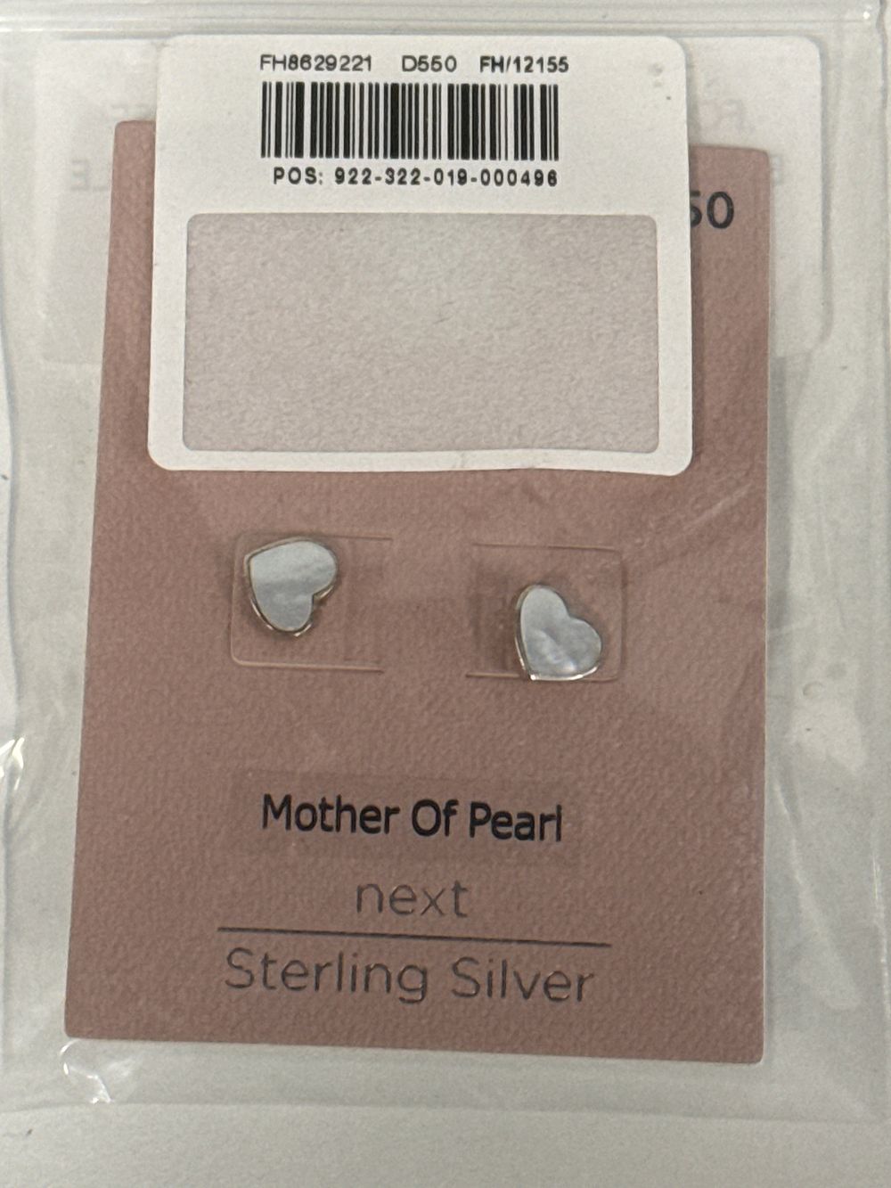 Lot 59: A pair of sterling silver heart stud earrings by Next
