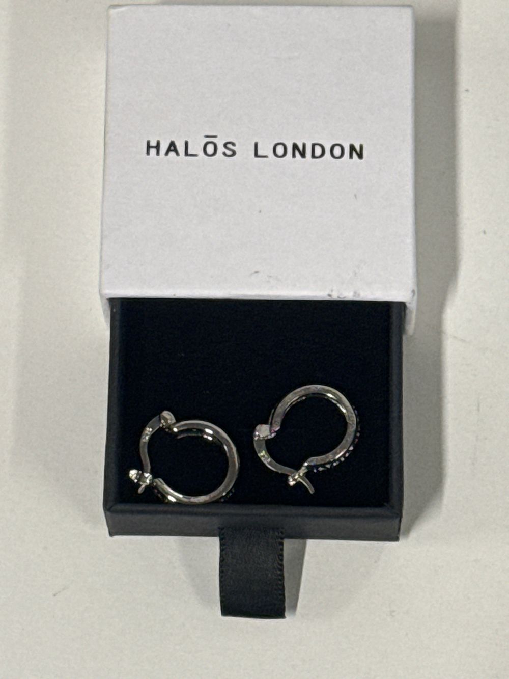 Lot 63: A Pair of Halōs London Sterling Silver Multi-coloured Gemstone Hoops