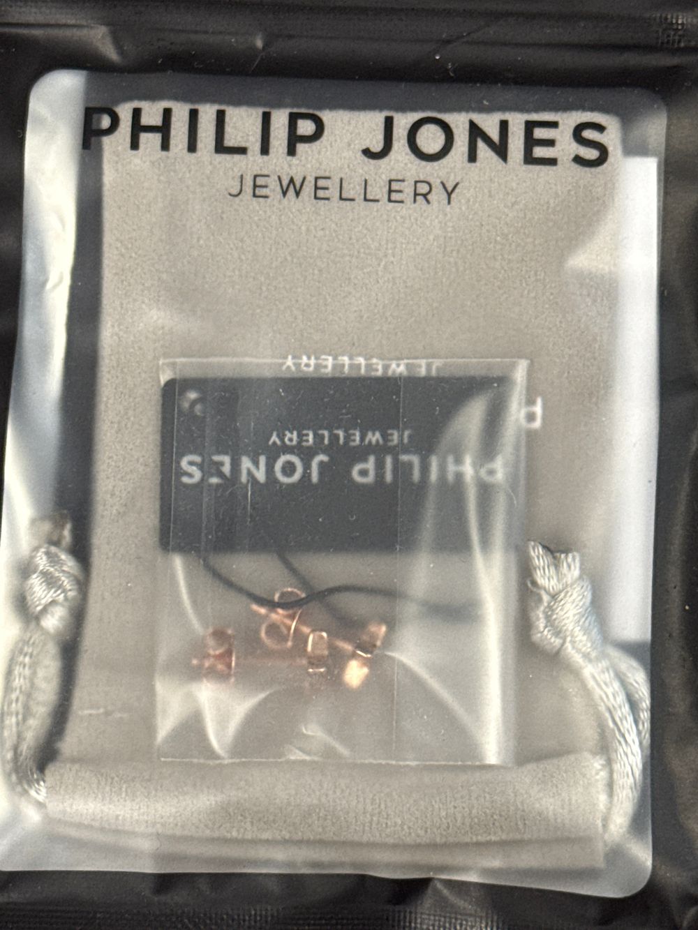 Lot 98: A pair of Philip Jones rose gold toned stud earrings