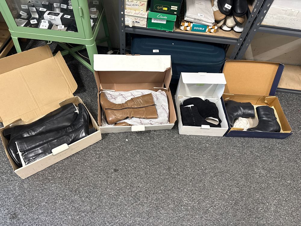 Lot 156: An assortment of women's leather and suede-effect fashion boots
