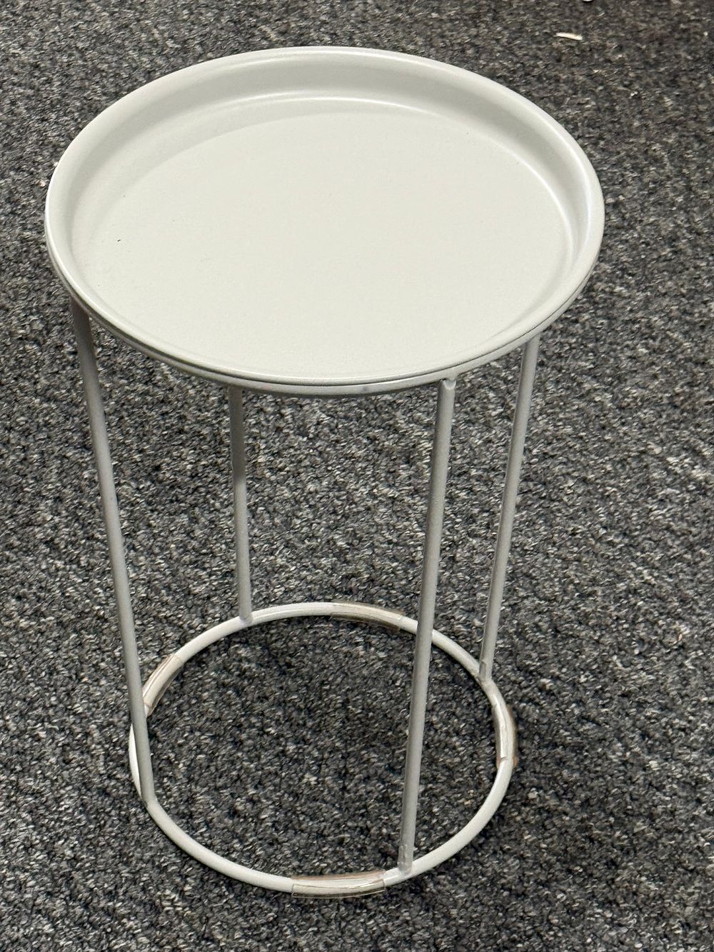 Lot 165: Contemporary white painted metal circular plant stand